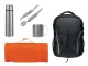 Набор с термосом, кружкой, пледом и рюкзаком, оранжевый