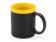 Кружка с покрытием для рисования мелом Да Винчи, черный/желтый с нанесением логотипа с нанесением логотипа