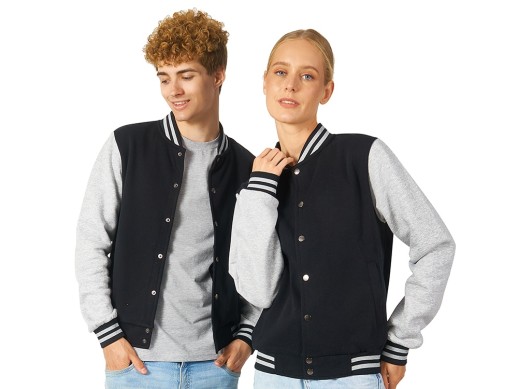 Бомбер Oxford, черный/серый меланж, унисекс с нанесением логотипа с нанесением логотипа