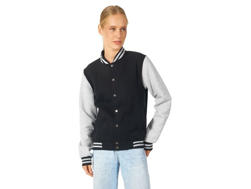 Бомбер Oxford, черный/серый меланж, унисекс с нанесением логотипа с нанесением логотипа