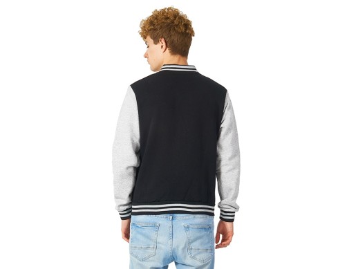 Бомбер Oxford, черный/серый меланж, унисекс с нанесением логотипа с нанесением логотипа