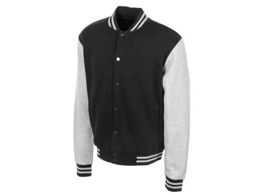 Бомбер Oxford, черный/серый меланж, унисекс с нанесением логотипа с нанесением логотипа