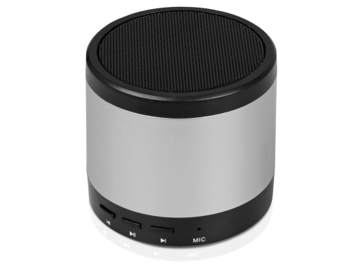 Портативная колонка Ring neon с синей подсветкой корпуса, серебристый