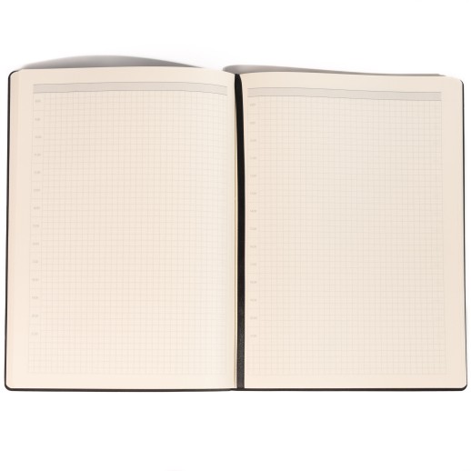 Блокнот Extra, в клетку, чёрный, 20х27 см