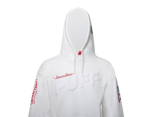 Худи оверсайз Alpha.01 унисекс, молочный, все виды нанесения на текстиле на одной толстовке с нанесением логотипа с нанесением логотипа