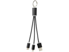 Кабель для зарядки Metal 3-в-1 с брелоком, черный