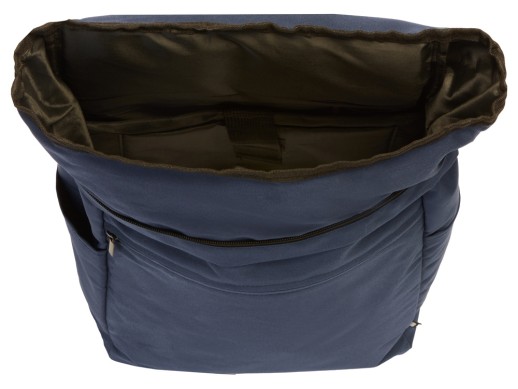 Рюкзак на липучке Vel из переработанного пластика, синий с нанесением логотипа с нанесением логотипа