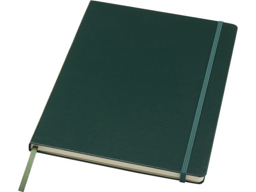 Классический деловой блокнот А4, зеленый с нанесением логотипа с нанесением логотипа
