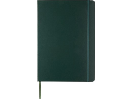 Классический деловой блокнот А4, зеленый с нанесением логотипа с нанесением логотипа