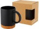 Neiva Керамическая кружка объемом 425 мл с пробковым основанием, черный с нанесением логотипа с нанесением логотипа