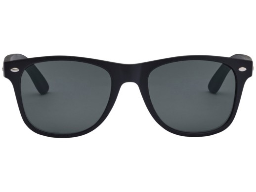 Бамбуковые солнцезащитные очки Arlo с черным покрытием - сплошной черный