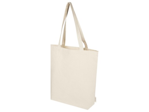 Orissa эко-сумка из органического материала GOTS с широким дном, 180 г/м², 11 л - Натуральный с нанесением логотипа с нанесением логотипа