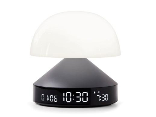Светильник с часами и световым будильником Mina Sunrise, темно-серый