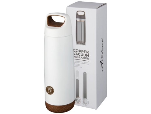 Спортивная медная бутылка с вакуумной изоляцией Valhalla объемом 600 мл, белый (Р)