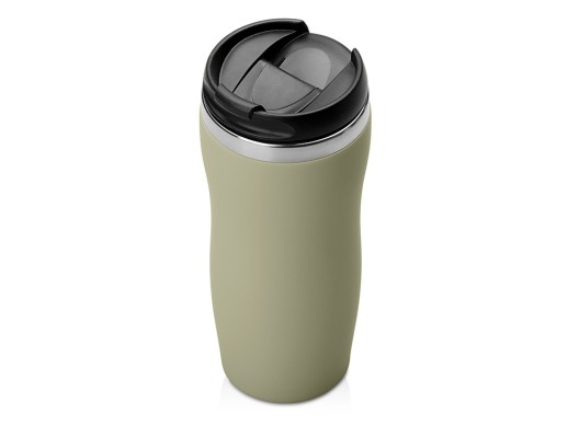 Термокружка Mony Steel 350 мл, soft touch, оливковый с нанесением логотипа с нанесением логотипа