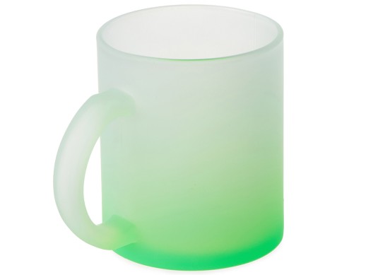 Стеклянная матовая кружка Омбре с градиентом для сублимации, зеленое яблоко