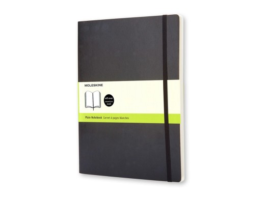 Записная книжка Moleskine Classic Soft (нелинованный), Хlarge (19х25 см), черный с нанесением логотипа с нанесением логотипа