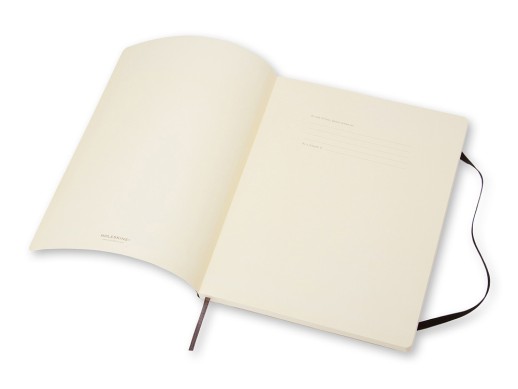 Записная книжка Moleskine Classic Soft (нелинованный), Хlarge (19х25 см), черный с нанесением логотипа с нанесением логотипа