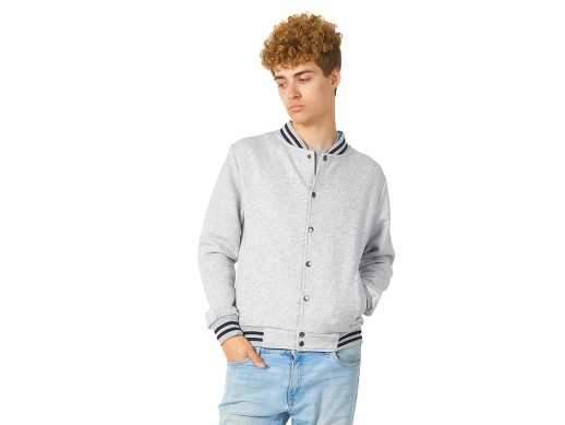 Бомбер Oxford, серый меланж, унисекс с нанесением логотипа с нанесением логотипа