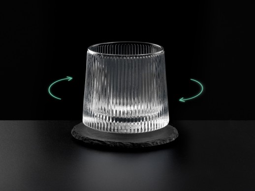 Вращающийся бокал для виски на сланцевом костере Ventura