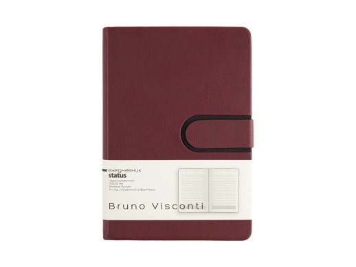 Ежедневник недатированный А5 Status, бордовый с нанесением логотипа с нанесением логотипа