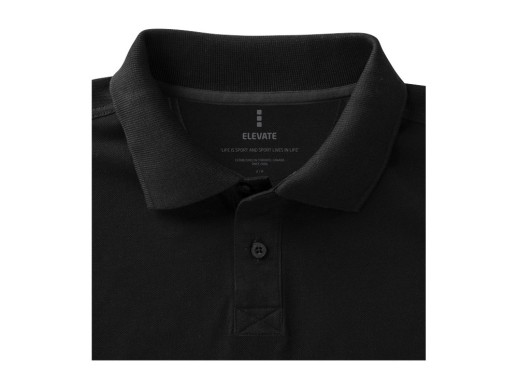 Calgary мужская футболка-поло с коротким рукавом, черный с нанесением логотипа с нанесением логотипа