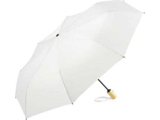 Зонт складной 5429 ÖkoBrella из бамбука, полуавтомат,белый с нанесением логотипа с нанесением логотипа