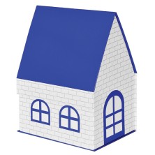 Упаковка подарочная, коробка ДОМ складная, размер 15 x 21 x 27 см синий ,   20411/24