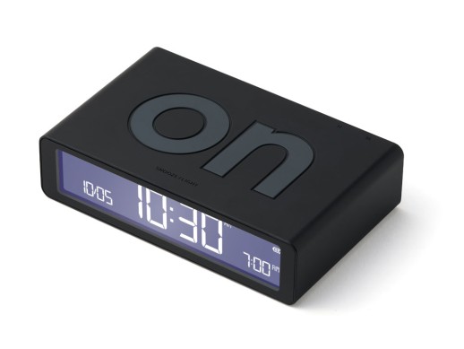 Часы настольные Flip Classic, черный с нанесением логотипа с нанесением логотипа