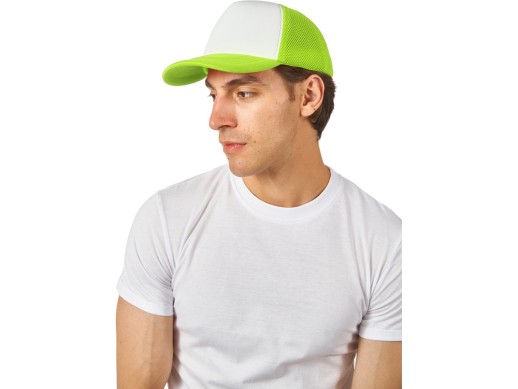Бейсболка с сеткой Newport, зеленое яблоко/белый
