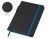 Бизнес блокнот Bossy Junior с цветным срезом, твердая обложка, 96 листов, черный и синий с нанесением логотипа с нанесением логотипа