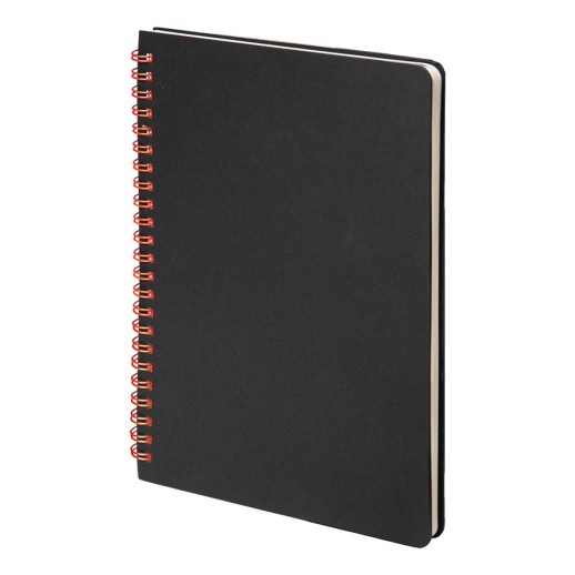 Блокнот на двойной пружине HELIX, 143 х 205 мм, черный с красным, блок в линейку ,   33901/08