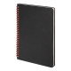 Блокнот на двойной пружине HELIX, 143 х 205 мм, черный с красным, блок в линейку ,   33901/08