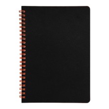Блокнот на двойной пружине HELIX, 143 х 205 мм, черный с красным, блок в линейку ,   33901/08