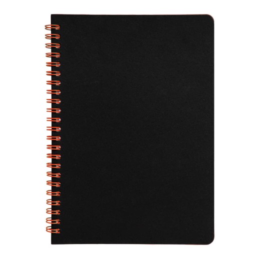 Блокнот на двойной пружине HELIX, 143 х 205 мм, черный с красным, блок в линейку ,   33901/08