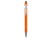 Ручка металлическая soft-touch шариковая со стилусом Sway, оранжевый/серебристый