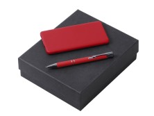 Подарочный набор c ручкой и повербанком 5000 mAh, красный