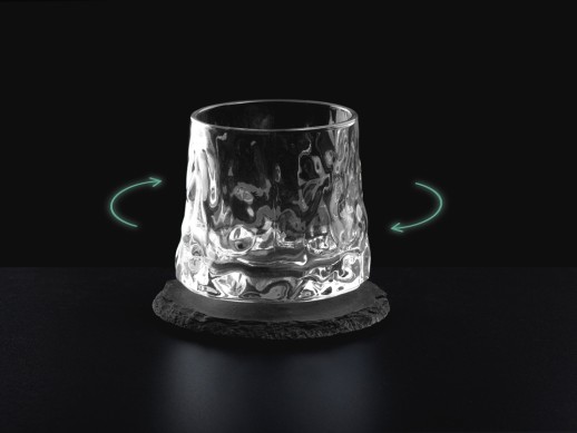 Вращающийся бокал для виски на сланцевом костере Bromo