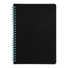 Блокнот на двойной пружине HELIX, 143 х 205 мм, черный с голубым, блок в линейку ,   33901/22