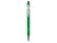 Ручка металлическая soft-touch шариковая со стилусом Sway, зеленый/серебристый
