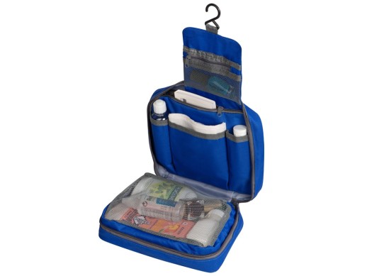 Несессер для путешествий Promo, синий с нанесением логотипа с нанесением логотипа