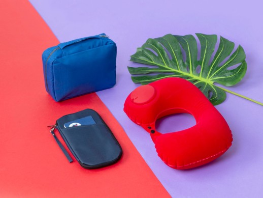 Несессер для путешествий Promo, синий с нанесением логотипа с нанесением логотипа