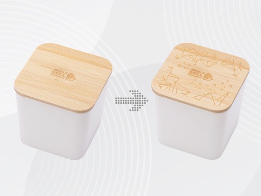 Eмкость для хранения Flake, бежевый, натуральный, с гравировкой