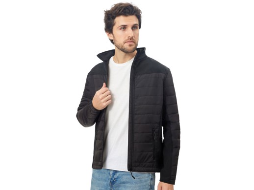 Куртка утепленная Racer мужская, черный с нанесением логотипа с нанесением логотипа