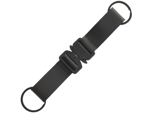 Отстегивающийся брелок-ремувка из эко-кожи Ninja, черный с нанесением логотипа с нанесением логотипа