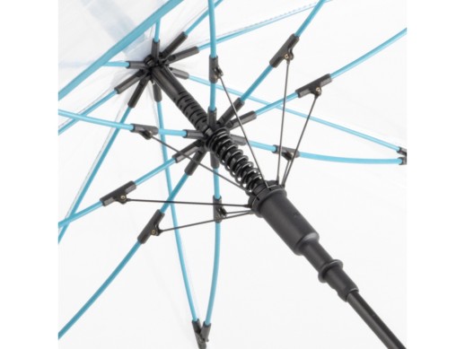 Зонт-трость 7112 Pure с прозрачным куполом, полуавтомат, прозрачный/бирюзовый с нанесением логотипа с нанесением логотипа