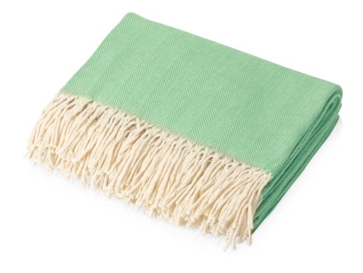 Подарочный набор с пледом, френчпрессом, чаем и вареньем, зеленый