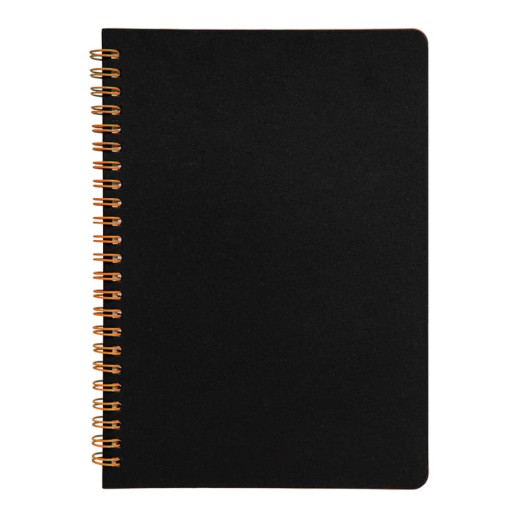 Блокнот на двойной пружине HELIX, 143 х 205 мм, черный с оранжевым, блок в линейку , 33901/06