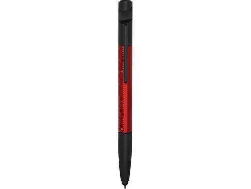 Ручка-стилус металлическая шариковая многофункциональная (6 функций) Multy, красный