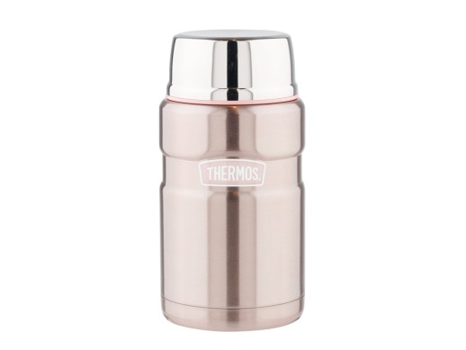 Термос из нерж. стали с ложкой тм THERMOS SK3021Р 0,7L, розовый с нанесением логотипа с нанесением логотипа